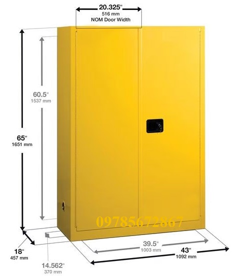 THÔNG SỐ KỸ THUẬT TỦ AN TOÀN HÓA CHẤT CÔNG NGHIỆP CHỐNG CHÁY 2A-894500